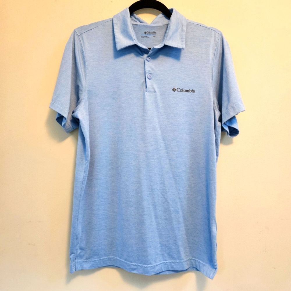 Columbia Polo Shirt Classic Men's Sz S Short-Sleeve Blue Onmi-Wick